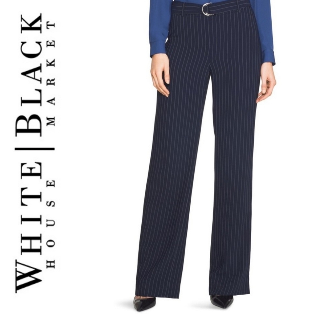 NWT WHBM Finly Stripe Wide Leg Pants 0S